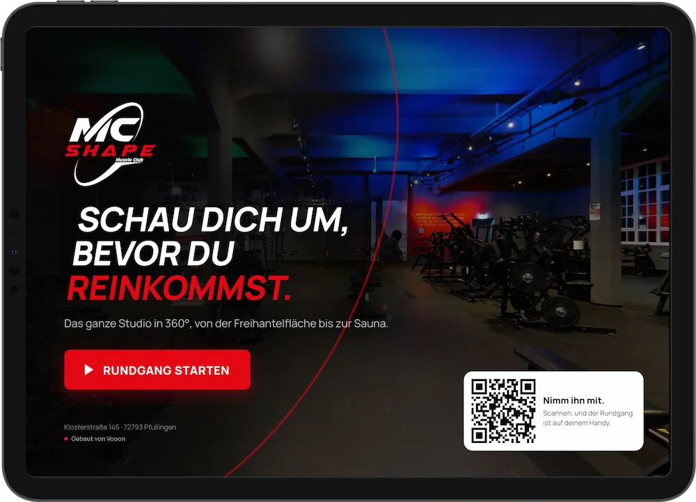 iPad mit der McShape-Präsentation für den Messestand