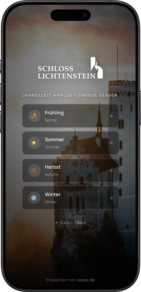 iPhone mit der Auswahl der vier Jahreszeiten